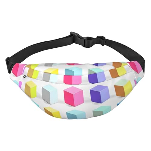 Colorful Cubes Hüfttasche Leicht und wasserdicht, geeignet für Reisen und den täglichen Gebrauch, modisches Design, für Damen und Herren von IWFNCJNY