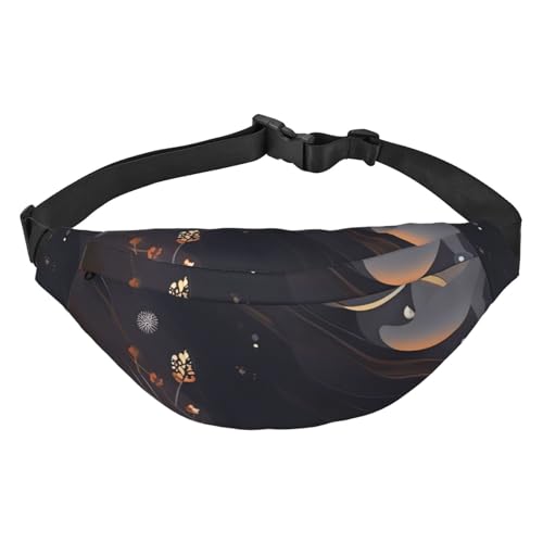 Dunkle mittlere Hüfttasche, leicht und wasserdicht, geeignet für Reisen und den täglichen Gebrauch, modisches Design, für Männer und Frauen. von IWFNCJNY