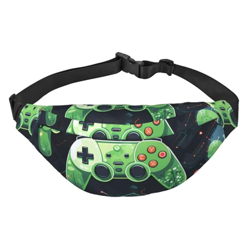 Gamepad Circuit Version Hüfttasche, leicht und wasserdicht, geeignet für Reisen und den täglichen Gebrauch, modisches Design, für Damen und Herren, Schwarz, Einheitsgröße von IWFNCJNY