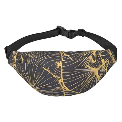 Golden Leaf Hüfttasche, leicht und wasserdicht, geeignet für Reisen und den täglichen Gebrauch, modisches Design, für Damen und Herren von IWFNCJNY