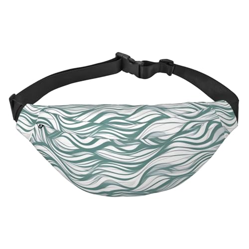 Grüne Hüfttasche mit gewelltem Streifen, leicht und wasserdicht, geeignet für Reisen und den täglichen Gebrauch, modisches Design, für Damen und Herren. von IWFNCJNY
