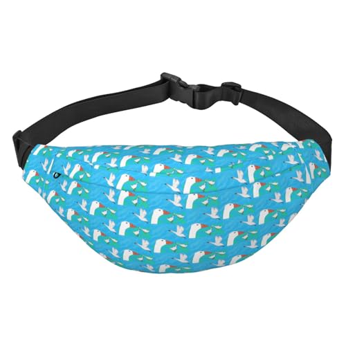 Happy White Goose Hüfttasche Leicht und wasserdicht, geeignet für Reisen und den täglichen Gebrauch, modisches Design, für Damen und Herren von IWFNCJNY