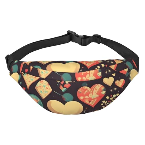 Heart Crush Flower Hüfttasche Leicht und wasserdicht, geeignet für Reisen und den täglichen Gebrauch, modisches Design, für Männer und Frauen von IWFNCJNY