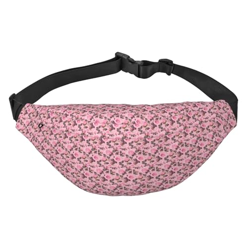 Hübsche rosa Rosen Hüfttasche, leicht und wasserdicht, geeignet für Reisen und den täglichen Gebrauch, modisches Design, für Männer und Frauen. von IWFNCJNY