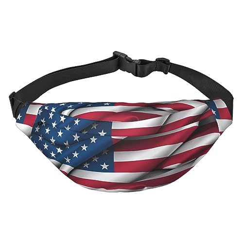 Hüfttasche mit amerikanischer Flagge, leicht und wasserdicht, geeignet für Reisen und den täglichen Gebrauch, modisches Design, für Damen und Herren. von IWFNCJNY