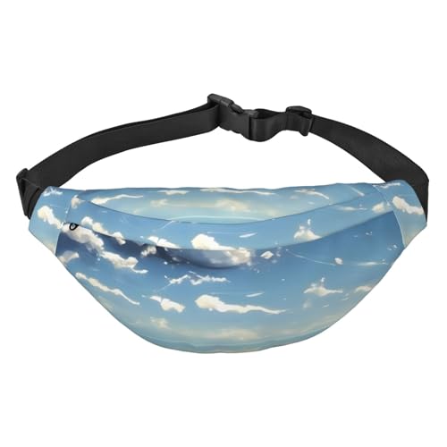 Hüfttasche mit blauem Himmel und weißen Wolken, leicht und wasserdicht, geeignet für Reisen und den täglichen Gebrauch, modisches Design, für Damen und Herren. von IWFNCJNY