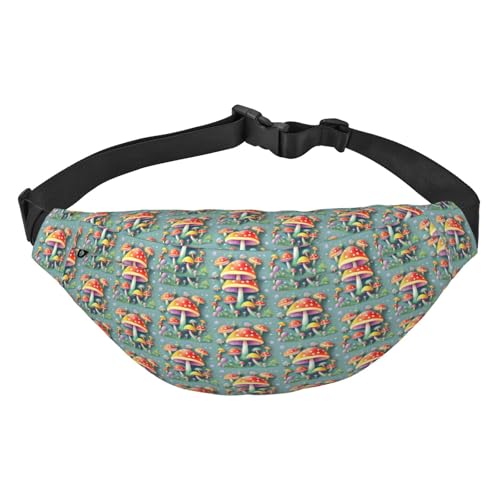 Hüfttasche mit niedlichen farbigen Pilzen, leicht und wasserdicht, geeignet für Reisen und den täglichen Gebrauch, modisches Design, für Damen und Herren. von IWFNCJNY