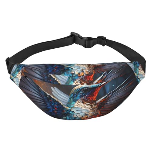 Hummingbird Hüfttasche, leicht und wasserdicht, geeignet für Reisen und den täglichen Gebrauch, modisches Design, für Damen und Herren, Schwarz, Einheitsgröße von IWFNCJNY