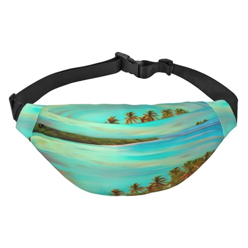 Karibiklandschaft Hüfttasche Leicht und wasserdicht, geeignet für Reisen und den täglichen Gebrauch, modisches Design, für Damen und Herren von IWFNCJNY