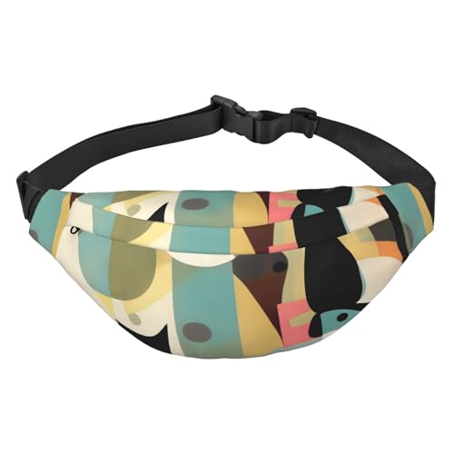 Mid-Century Modern Art Cat Waist Bag Leicht und Wasserdicht, Geeignet für Reisen und den täglichen Gebrauch, modisches Design, für Männer und Frauen von IWFNCJNY