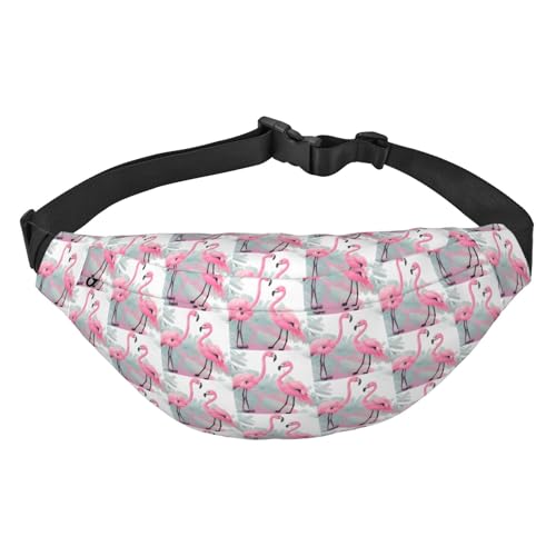 Pink Flamingo Hüfttasche Leicht und wasserdicht, geeignet für Reisen und den täglichen Gebrauch, modisches Design, für Damen und Herren von IWFNCJNY