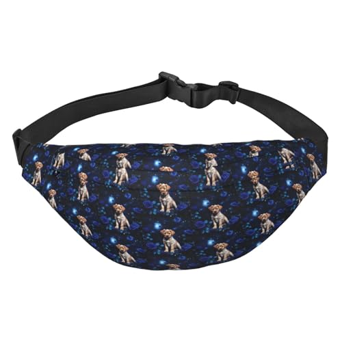 Puppy Blue Rose Hüfttasche Leicht und wasserdicht, geeignet für Reisen und den täglichen Gebrauch, modisches Design, für Männer und Frauen von IWFNCJNY
