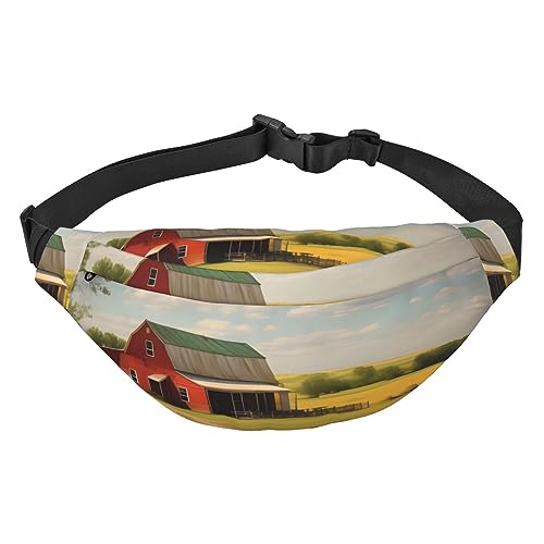 Ranch View Hüfttasche, leicht und wasserdicht, geeignet für Reisen und den täglichen Gebrauch, modisches Design, für Damen und Herren von IWFNCJNY