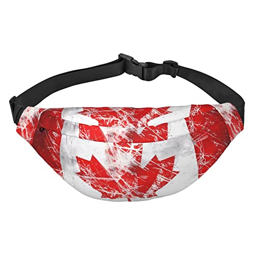 Retro Kanada Flagge Hüfttasche Leicht und wasserdicht, geeignet für Reisen und den täglichen Gebrauch, modisches Design, für Damen und Herren von IWFNCJNY