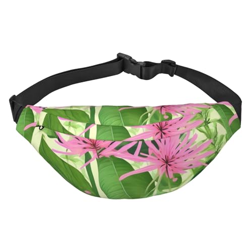 Rosa Pflanze Blumen Hüfttasche Leicht und wasserdicht, geeignet für Reisen und den täglichen Gebrauch, modisches Design, für Männer und Frauen von IWFNCJNY