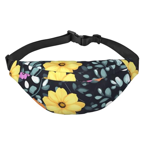 Schöne bunte Blumen Hüfttasche, leicht und wasserdicht, geeignet für Reisen und den täglichen Gebrauch, modisches Design, für Männer und Frauen. von IWFNCJNY