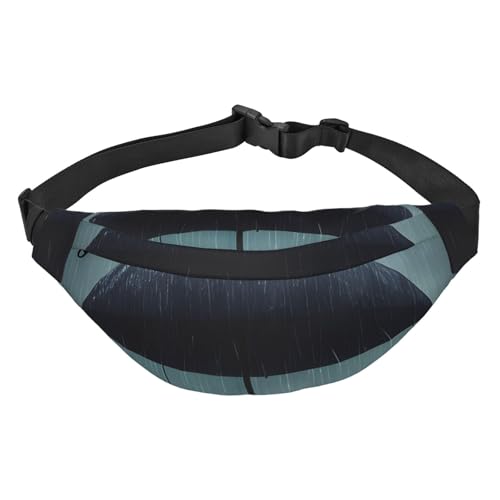Schwarzer Regenschirm im Regen Hüfttasche Leicht und wasserdicht, geeignet für Reisen und den täglichen Gebrauch, modisches Design, für Männer und Frauen. von IWFNCJNY