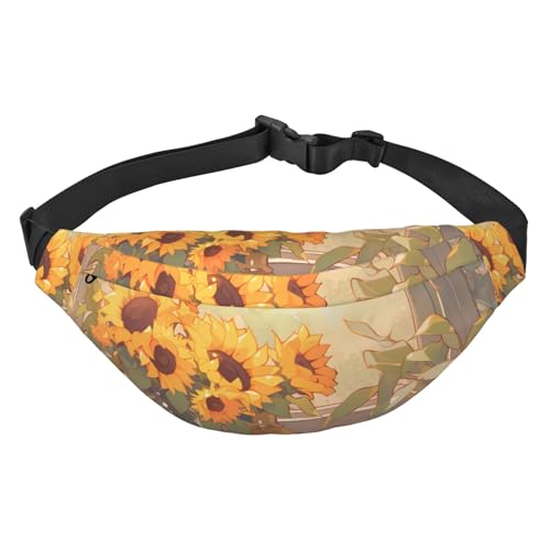 Sonnenblumen unter der Fensterbank Hüfttasche Leicht und wasserdicht, geeignet für Reisen und den täglichen Gebrauch, modisches Design, für Damen und Herren von IWFNCJNY