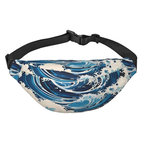 Ukiyo-E Style Waves Hüfttasche, leicht und wasserdicht, geeignet für Reisen und den täglichen Gebrauch, modisches Design, für Damen und Herren von IWFNCJNY
