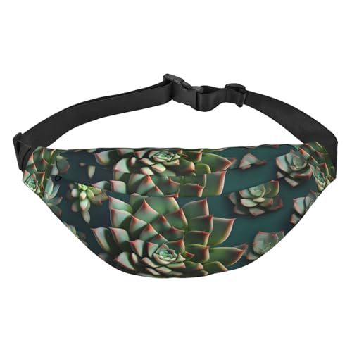 Viele Sukkulenten Hüfttasche Leicht und wasserdicht, geeignet für Reisen und den täglichen Gebrauch, modisches Design, für Männer und Frauen. von IWFNCJNY