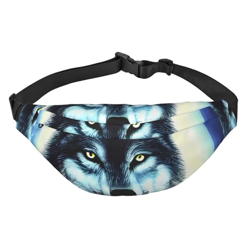Wolf Under Moon Hüfttasche, leicht und wasserdicht, geeignet für Reisen und den täglichen Gebrauch, modisches Design, für Damen und Herren von IWFNCJNY