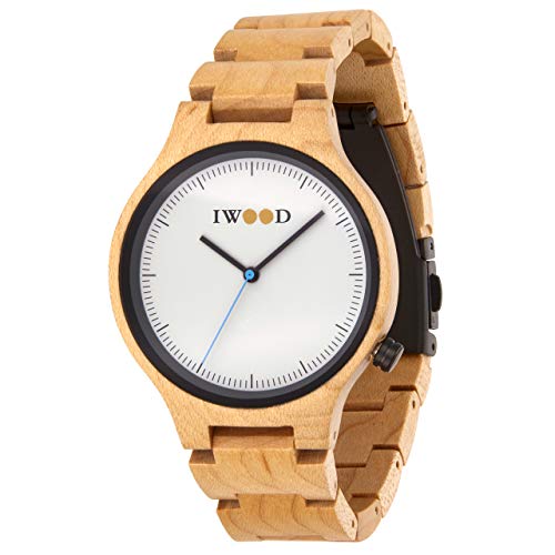 IWOOD Holzuhr - Armbanduhr aus Ahornholz - Uhr - Holz - analoge Herren Unisex Quarzuhr - Ø 40mm - Miyota Caliber IWOOD Holzuhr - Armbanduhr aus Ahornholz - Uhr - Holz - analoge Herren Unisex Quarzuhr - Ø 40mm - Miyota Caliber von IWOOD