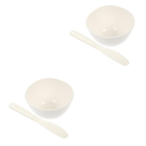 2 Sätze Maskenschale easy putz Mask bowl set Facial mask accessory DIY mask tool Spachtel Schaber Maskenmischschale Löffel werkzeug Kunststoff-Maskenschüssel-Kit Masken-DIY-Tool pp IWOWHERO von IWOWHERO