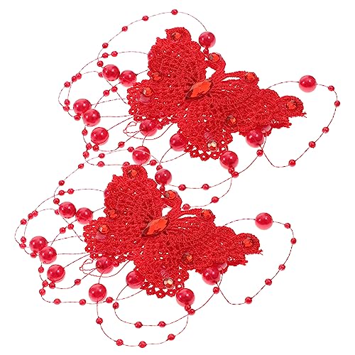 IWOWHERO 2stücke Teiliges Schmetterling Haarklammer Mit Spitze Für Frauen Und Mädchen Für Partys Hochzeiten Und Alltag Attraktives Design Haaraccessoires von IWOWHERO