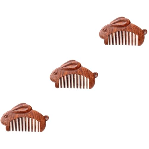 IWOWHERO 3stücke Sandelholz Haarkamm Mit Kaninchen-design Handgefertigter Massagekamm Für Feuchtes Und Trockenes Haar Für Frauen Männer Zu Festen von IWOWHERO