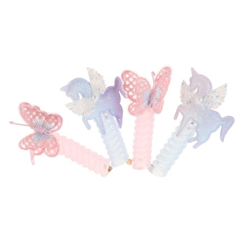 4 Stück Kinder Haargummi Haarschmuck Haargummis Niedliche Haaraccessoires Pferdeschwanzhalter Spirale Haarseile Schmetterling Haarschmuck Haarstyling Zubehör Haarbänder Tuch IWOWHERO von IWOWHERO