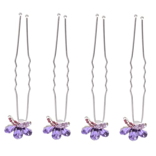 IWOWHERO Einzigartige Schmetterling Strass U-förmige Haarnadeln 4 Stück Hochzeit Braut Für Haar Mädchen Haar-accessoires von IWOWHERO