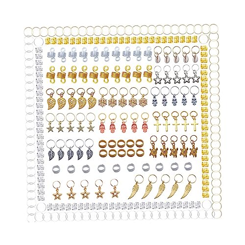 IWOWHERO Afrikanischen Stil 280 Pcs Dreadlocks Haar Schmuck Set Haar Rohr Dekorationen Haar Zopf Ringe Perlen von IWOWHERO