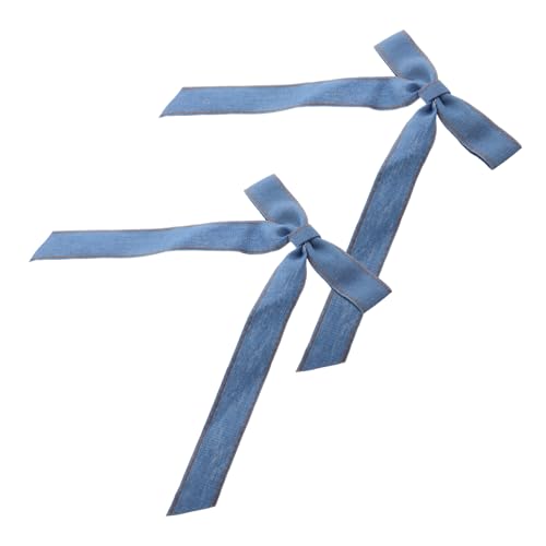IWOWHERO 1 Paar Schleife Haarnadel Clips Für Haarschleifen Frauen Haarschleife Haarstyling-clips Haarstylingzubehör Quastenhaarklammern Haarspange Für Dickes Haar Bowknot-clips Stoff Blue von IWOWHERO