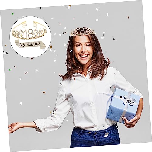 IWOWHERO 1satz Teiliges Geburtstag Krone Und Schärpe Elegante Goldene Krone Mit Etikette Für Geburtstagsfeiern Für Geburtstagsparty Jährigen von IWOWHERO