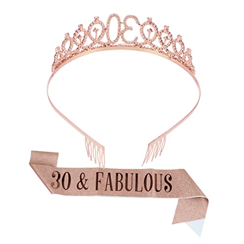IWOWHERO 1 Satz 2St Krone zeremonieller Gürtel Schärpe alles zum geburtstag stirnband strass haarbänder haar zubehör mode deko Partyetikettengürtel Etikette Gürtel Legierung Golden von IWOWHERO
