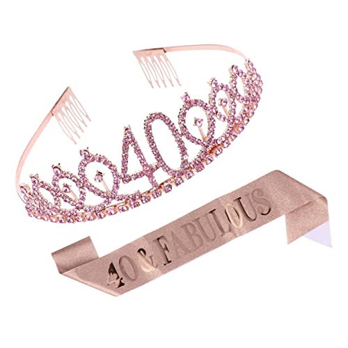 IWOWHERO 1satz Teiliges Geburtstag Krone Und Schärpe Roségold Sash Für Feierlichkeiten Dekoration Für Mottopartys Und Unvergessliche Geburtstagsmomente von IWOWHERO