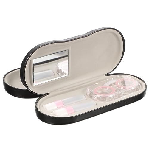 IWOWHERO 1 Satz Doppellagiges Brillenetui Für Sonnenbrillen Brillenhalter Schnapsgläser Kontaktetui Und Brillenetui Reisekontaktkoffer Doppeltes Brillenetui Rosa Leder Pu von IWOWHERO