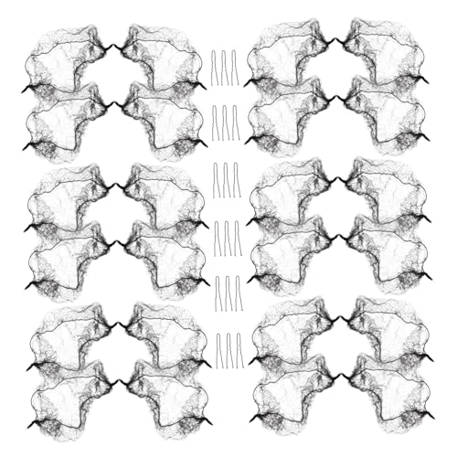 IWOWHERO Haarnetze Für Damen Ballett-duttnetze Elastische Netze Mesh-haarnetze Haar-accessoires Für Frauen Praktische Dutt-abdeckung Mit U-förmigen Clips Haarnetz Für Perücken Und von IWOWHERO