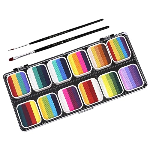 IWOWHERO Halloween-make-up-set 12 Farben Gesichtsfarben-set Mit Wasserlöslichen Farben Und Sicher Für Kinder Zum Spielen Einfach von IWOWHERO