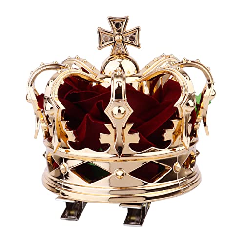 IWOWHERO 1stück Goldene Krone Haarspange Für Halloween Und Cosplay Elegante Hochzeitsaccessoires Für Partys Und Kostüme Dreidimensionale Krone Für Königinnen Und Bräute von IWOWHERO