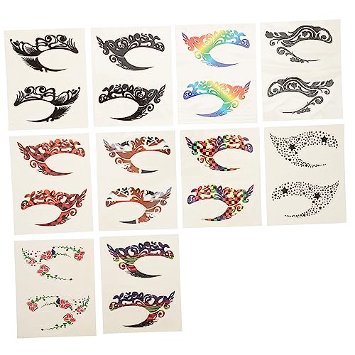 IWOWHERO 10paare Kunst Augen Make-up Aufkleber Selbstklebende Lidschatten Und Eyeliner Tattoos Für Halloween Und Partys Temporäre Augen-make-up Sticker Für Einen Atemberaubenden Look von IWOWHERO