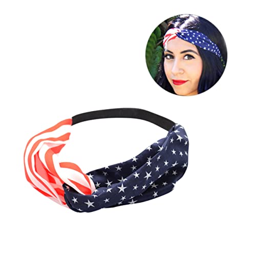 IWOWHERO 10 Stk Streifen-Haarband Amerikanische Flagge Haarband USA Flagge Haaraccessoires Stirnband Haarband mit amerikanischer Flagge elastische Stirnbänder Elastizität Schal Damen von IWOWHERO