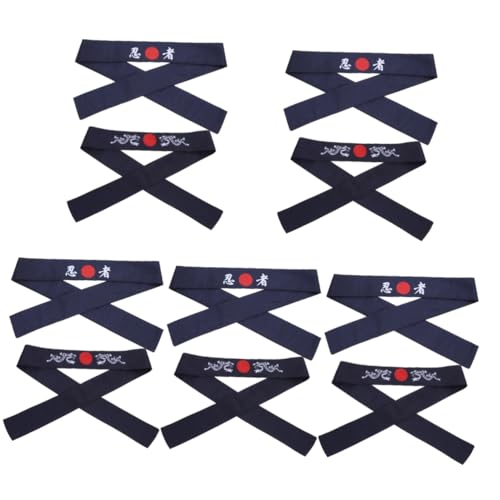 IWOWHERO 10 Stück Japanisches Haarband Hibachi Cool Hat Sushi Chefs Men Mujer Bandanas Für Männer Haarband Haarbänder Ihram Football Usa Stirnband Japanische Haaraccessoires Marineblaues von IWOWHERO