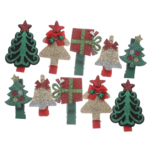 IWOWHERO 10 Stück Snap Haarspangen Mit Weihnachtsmotiven Bunte Haar Accessoires Für Mädchen Kleinkinder Und Teenager Zufällige Muster Ideales Für Die Weihnachtszeit von IWOWHERO