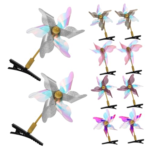 IWOWHERO 10 Stück Teiliges Bunter Windmühlen Haarklammern für Mädchen Drehbare Glänzende Haarschmuck Accessoires mit Funkelndem Langlebig und Vielseitig für Verschiedene Frisuren von IWOWHERO