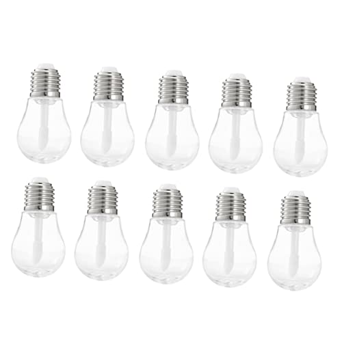 IWOWHERO 10 Stücke Selbstgemacht Lipgloss Flaschen Tragbare Lip Balm Nachfüllbare Lippenbalsam Tuben für Reisen Transparente Kosmetikbehälter mit Glühbirnen Design von IWOWHERO