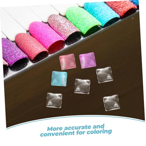 IWOWHERO 100 Stück Teiliges Glas Nagellack Farbkarte Transparent Quadratisch Nagel Farbdisplay Nail Polish Board für Salon Nail Art Präsentation und Professionelle Farbdarstellung von IWOWHERO