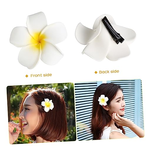 IWOWHERO 10St Blumenhaarspangen für Frauen hawaii flower hair clips hawaiian flower hair clip Hochzeitshaarschmuck für Frauen Plumeria-Blumen-Haarspangen Haarklammer hawaiiblumen haarspange von IWOWHERO