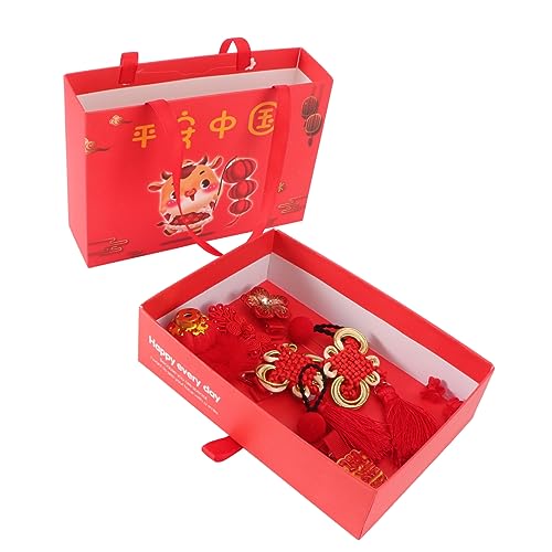 IWOWHERO 10st Haargummi Haarschmuck Haarnadel Haarschmuck Für Kinder Geschenke Für Mädchen Neues Jahr Haarspange Mädchen Haarnadeln Kimono-haarspange Stoff Kopfbedeckung Jahrgang Rot von IWOWHERO