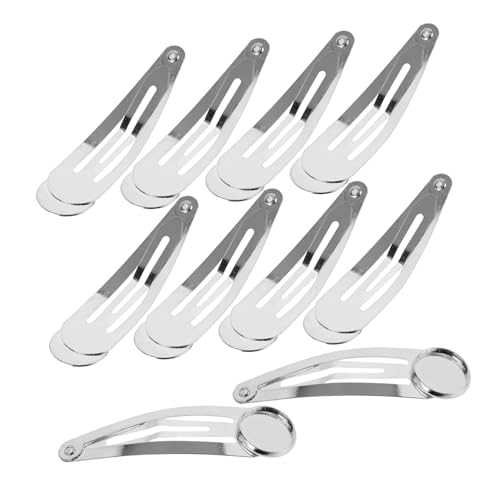 IWOWHERO Haarspangen-set Mit 10 Stück Haarspangen-clips Haarschmuck Runde Tablett-haarspange Silberfarben Für Damen von IWOWHERO